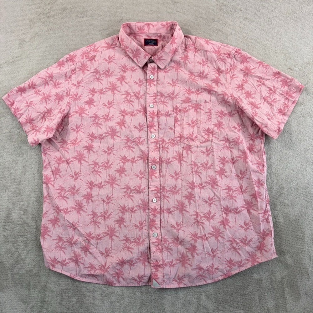 UNTUCKit Hawaiian Moldavia Shirt in Pink Floral Palm Trees Men 3XL Short Sleeve